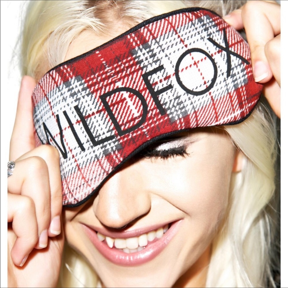 New Wildfox Eye Sleep Mask - Red Plaid